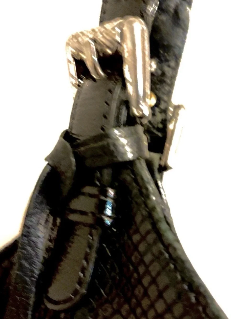 VTG Brighton Large Hobo Black Leather Snake-embossed Finished Shoulder Handbag